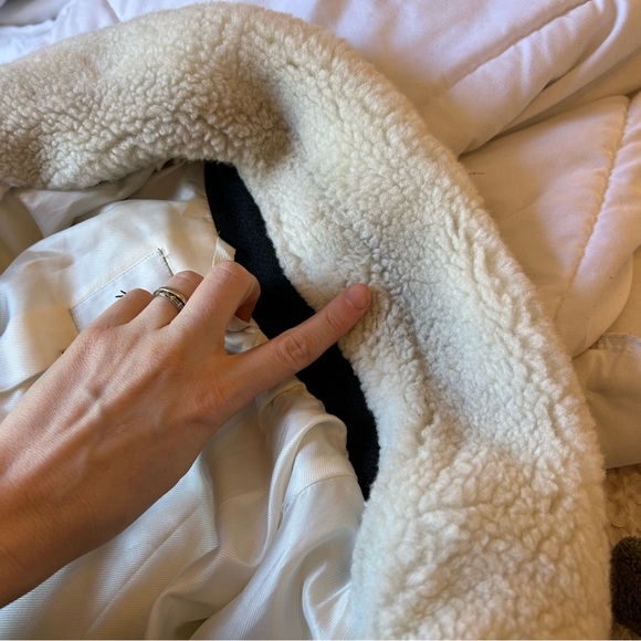 Madewell McClancy Sherpa Two-tone Long Coat‎ XXL black white - Picture 8 of 10